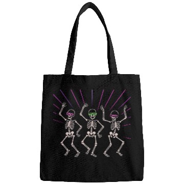 Discover Neon Skeleton Dance Illustration Bags