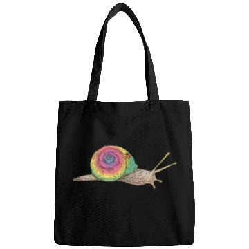 Discover Colorful snail with a rainbow shell Bags