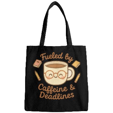 Discover Caffeine & Deadlines Coffee Lover Design Bags