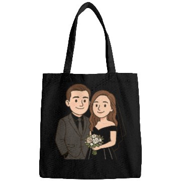 Discover Elegant Wedding Couple Illustration Bags