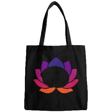Discover Serene Cat Lotus Illustration Bags