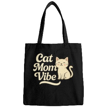 Discover Cat Mom Vibes – Cute Cartoon Cat Design for Cat L Bags