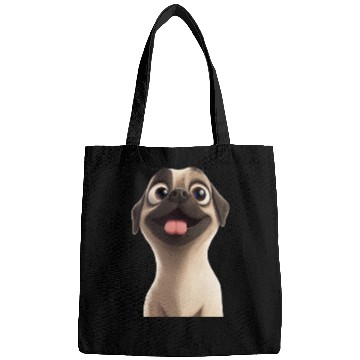 Discover Playful Pug Cartoon Design Bags