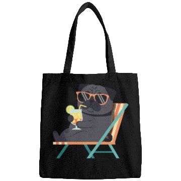 Discover Chill Pug with Sunglasses and Lemonade Bags