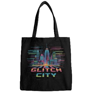 Discover Neon Cyberpunk Cityscape Design Bags