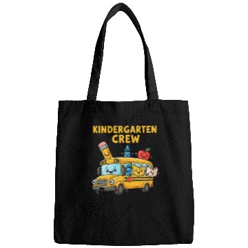 Discover Kindergarten Crew School Bus Illustration Bags