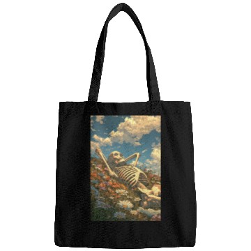 Discover Relaxing Skeleton in Flower Field Bags