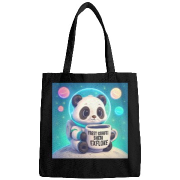 Discover Space Panda Coffee – Pastel Astronaut Art Bags