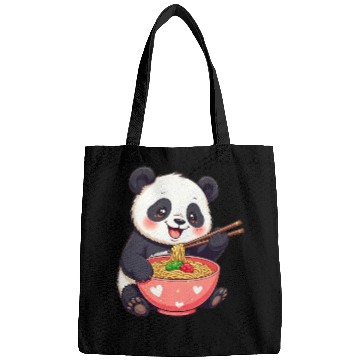 Discover Cute Panda Eating Ramen Noodles Bags