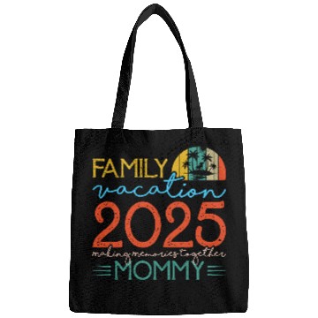 Discover Family Vacation 2025 Tropical Sunset Design Bags