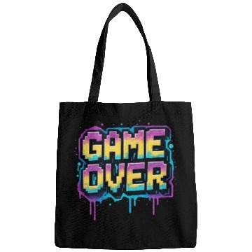 Discover Pixelated Game Over Graffiti Design Bags