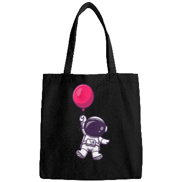 Discover Astronaut Holding Pink Balloon Illustration Bags