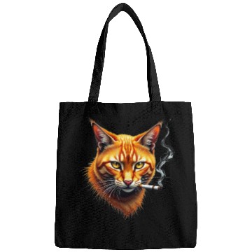 Discover Orange Smoking Cat Bags |Realistic Cool Cat PNG