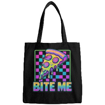 Discover Bite Me – Y2K Glitch Pizza Neon Bags