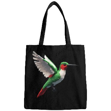 Discover Pixelated Red & Green hummingbird Bags