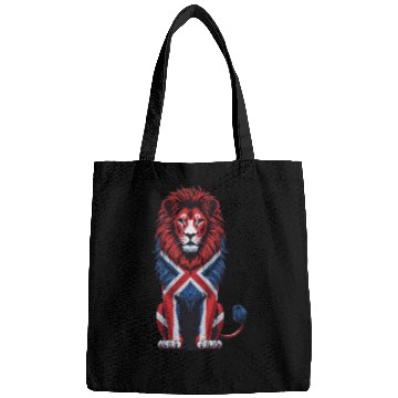 Discover British Lion with Union Jack Flag Bold Art Design Bags