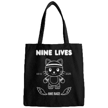 Discover Nine Lives – Funny Athletic Running Cat Design Bags