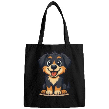 Discover Playful Border Collie Cartoon Design Bags