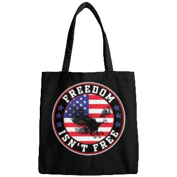 Discover Freedom Isn’t Free Eagle US Flag Patriotic Apparel Bags