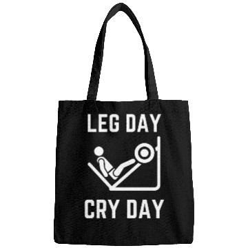 Discover Leg Day Cry Day Humor Bags