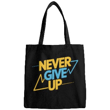 Discover Never Give Up Motivational Typography Bags
