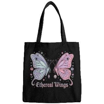 Discover Pastel Goth Two Butterflies Aesthetic Gothic Desig Bags