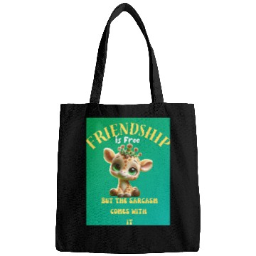 Discover Whimsical Friendshippissed Giraffe Illustration Bags