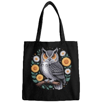 Discover Floral Owl With Flowers And Blossoms Bags