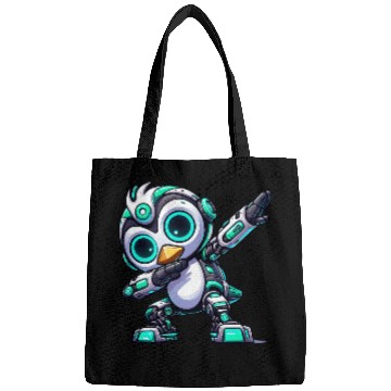 Discover Cool penguin robot cyborg mech astronaut dab Bags