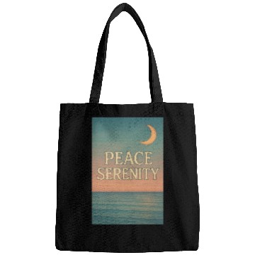 Discover Peace Serenity Vintage Ocean Aesthetic Art Bags