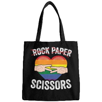 Discover Funny Rock Paper Scissors LGBTQ LGBT Community Bags