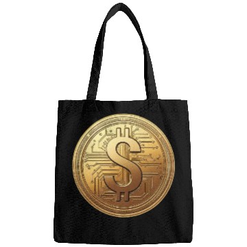 Discover Golden Bitcoin Design Bags