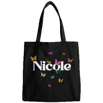 Discover NICOLE - beautiful girl name with cute butterflies Bags