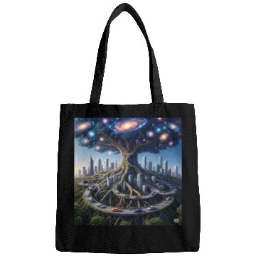 Discover Celestial Urban Tree of the Cosmos Bags