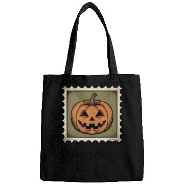 Discover Spooky Season Pumpkin Stamp Design Bags