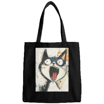 Discover Funny Screaming Cat – Meme Expression Bags