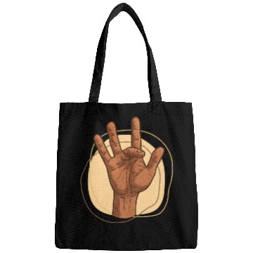 Discover Middle Finger Hand Sign Gesture Illustration Bags