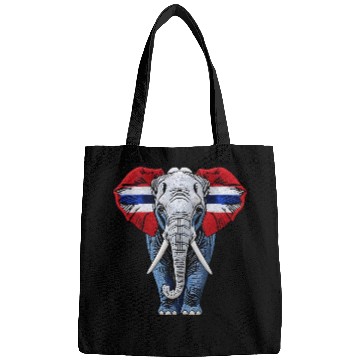 Discover Thailand Elephant Red White Blue National Flag Cul Bags