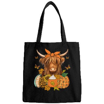 Discover Autumn Highland Cattle with Fall Decor Bags