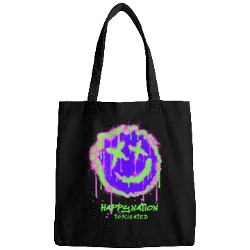 Discover Neon Graffiti Smile Face Design Bags