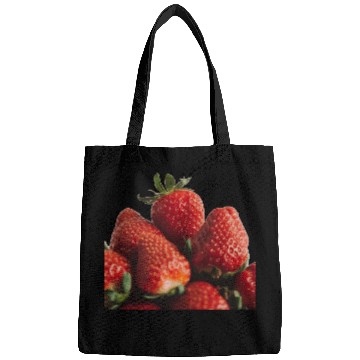Discover Vivid Strawberry Cluster Print Bags