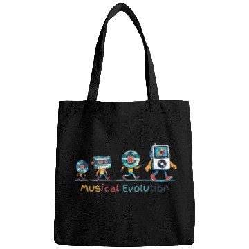Discover Retro Music Evolution Illustration Bags