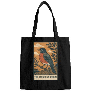 Discover American Robin Nature Illustration Bags