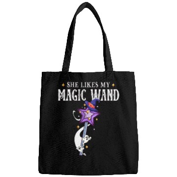 Discover Magical Wand with Witch Hat Illustration Bags