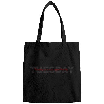 Discover Tuesday Typography - Black Version Bags
