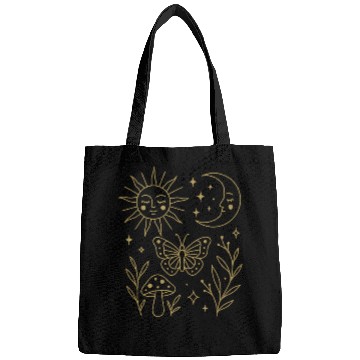Discover Ethereal Nature Moon and Sun Illustration Bags