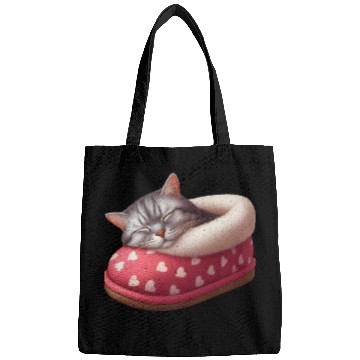 Discover Cozy Cat in Heartbed Design Bags