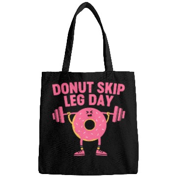 Discover Donut Skip Leg Day Funny Donut Weightlifting Bags