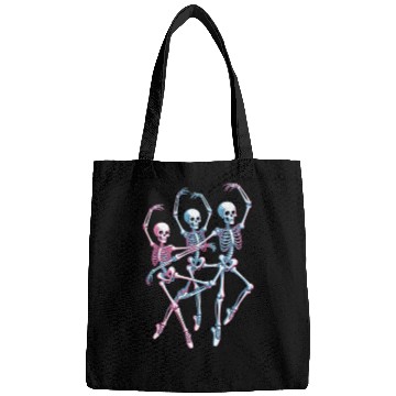 Discover Neon Skeleton Dance Illustration Bags