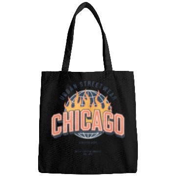 Discover Chicago Urban Flame Logo Design Bags